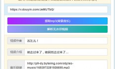 A126【短视频音乐获取】线上获取抖音作品音乐背景网站源码